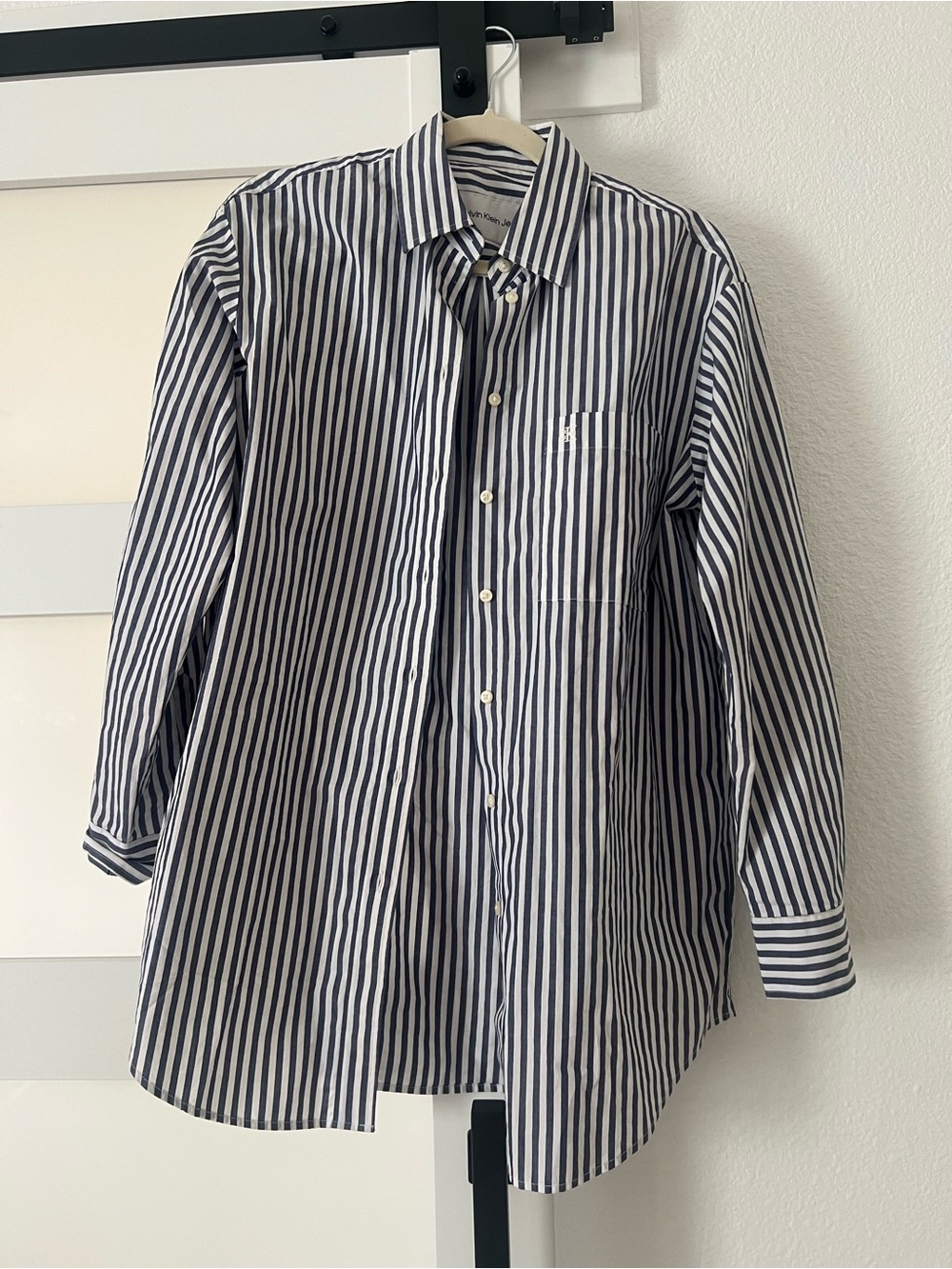 Calvin Klein Jeans Navy & White Striped Button-Up Shirt